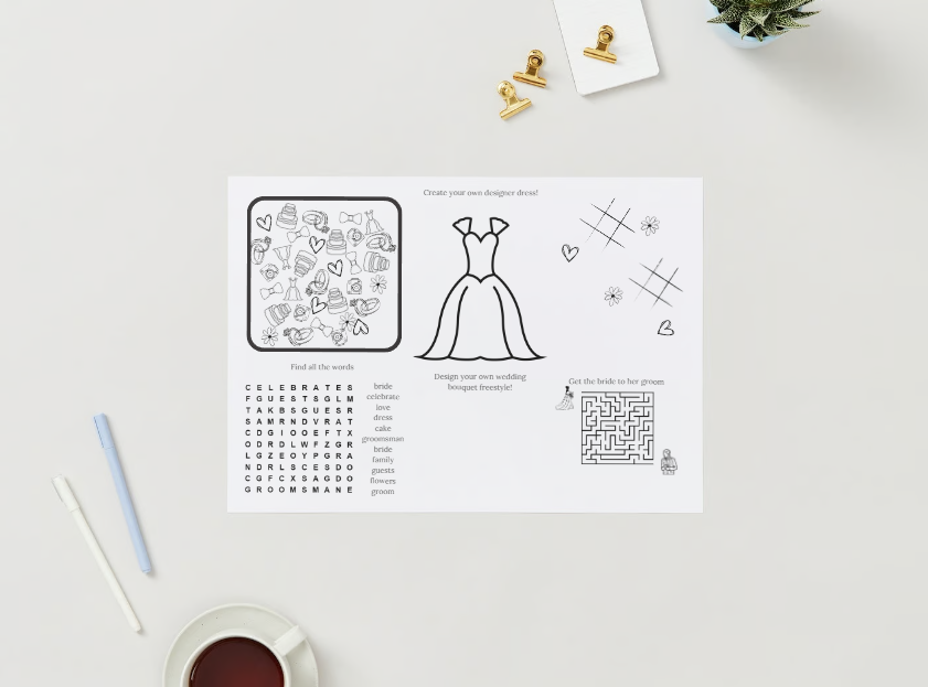 Kid's Wedding Activity Poster Template